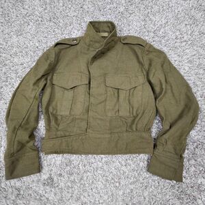 Vintage 60s Australian Battledress Jacket 35/36S Ike Military Green Wool Army